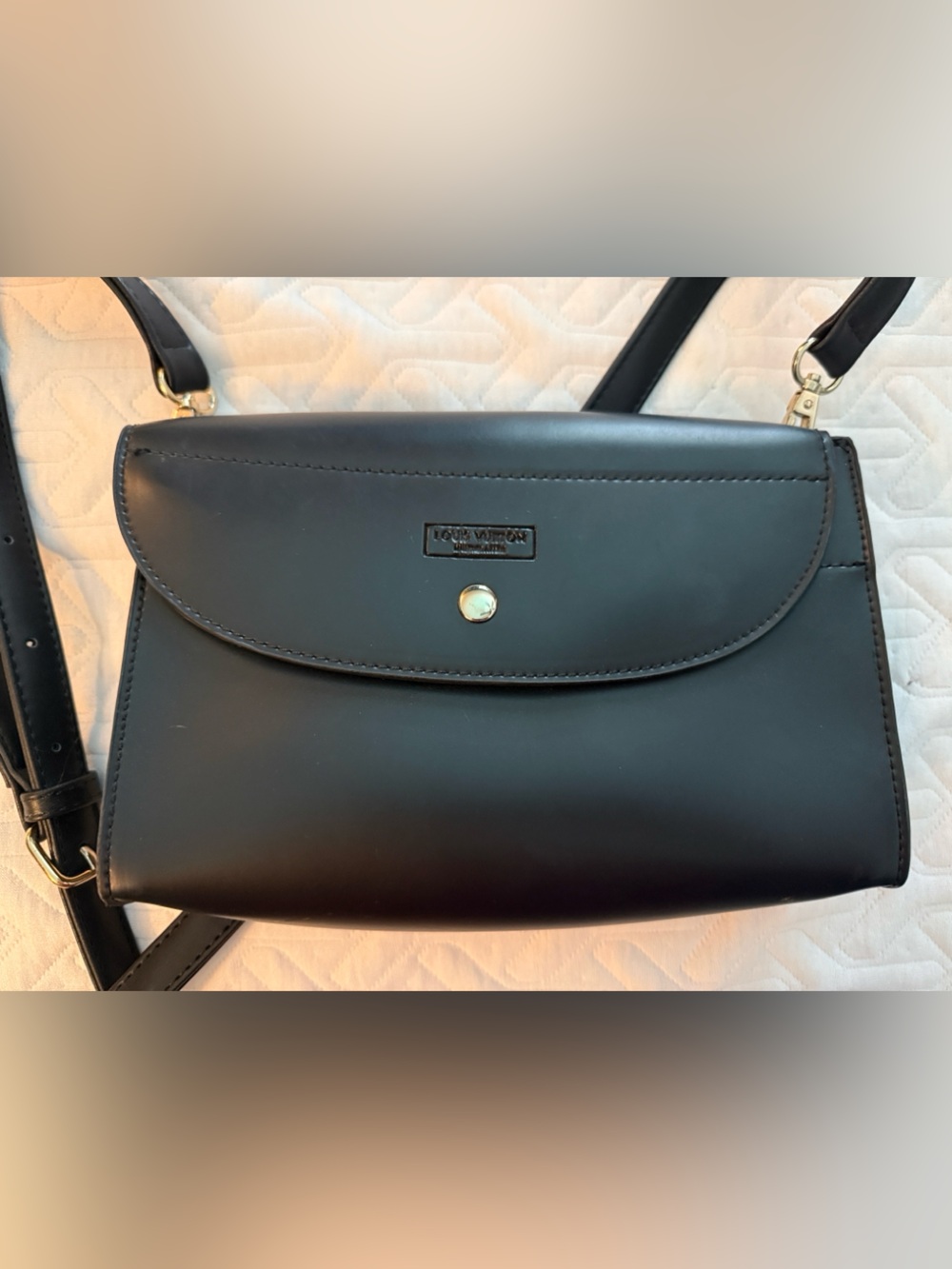 Black Leather Crossbody Clutch Bag